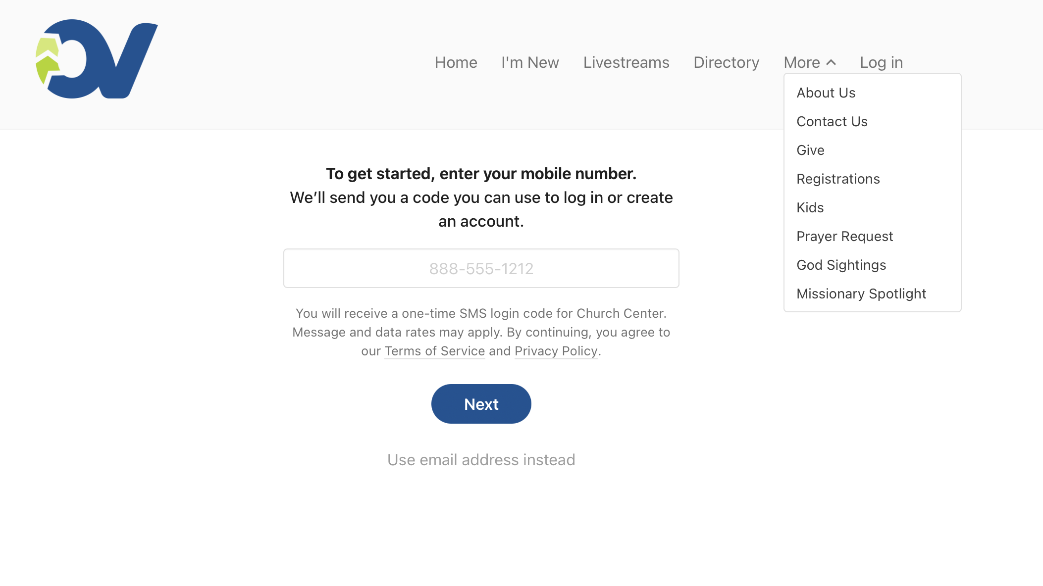 Church Home Page Web Design